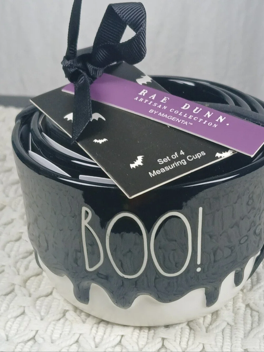 2024 Rae Dunn Halloween Boo Spooky EEK Scary Measuring Cups With Drip Detail NEW
